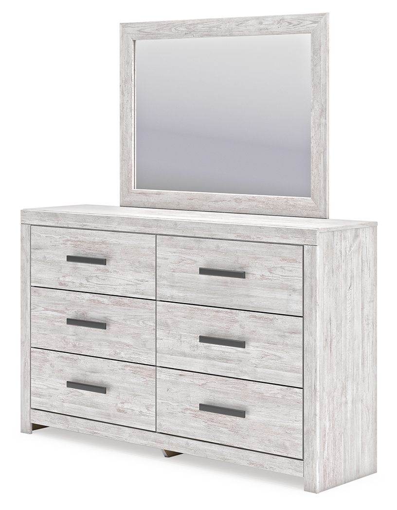 Cayboni - Dresser And Mirror - Whitewash-2