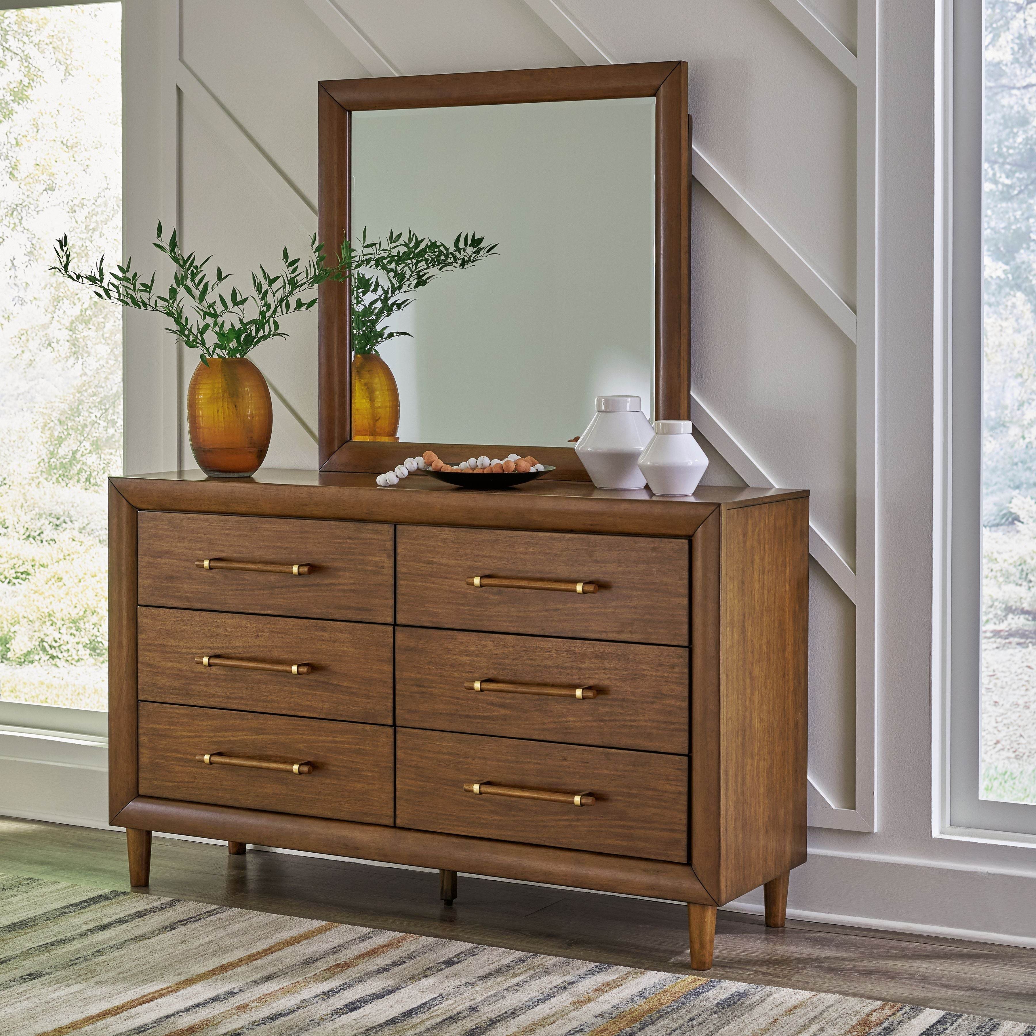 Lyncott - Dresser And Mirror - Brown-2