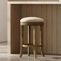 26in. Counter-Height Backless Wood Swivel Barstool with Upholstered Seat, Honeysuckle, 1PC