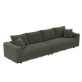102.4 ' Plush Corduroy 4-Seat Sofa,Modern Comfy Upholstered Sofa Cloud Couch,Deep Seat Couches with Soft Pillows,Convertible Deep Seat Sofa Lounge Chair for Apartment,Office,Green