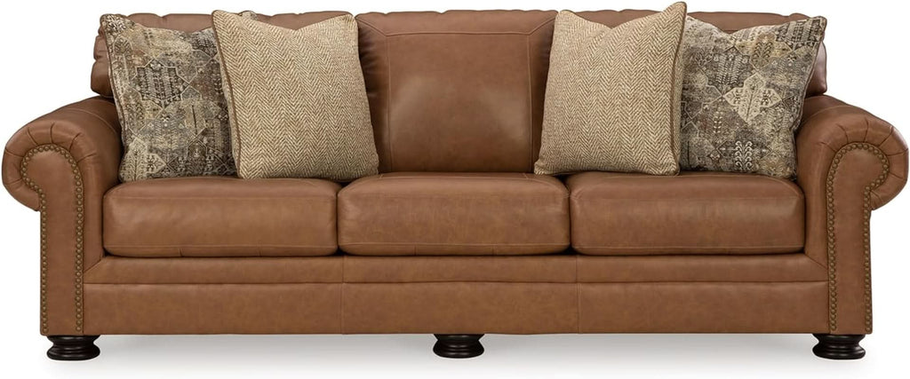 Exquisite Leather Sleeper Sofa Queen Dark Chocolate-2