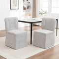 Linen Dining Chairs, Modern Fabric Side Chairs for Dining Room and Kitchen, with Padded Seat and Backrest, Upholstered Armless Chairs for Living Room, Set of 2 (Gray)