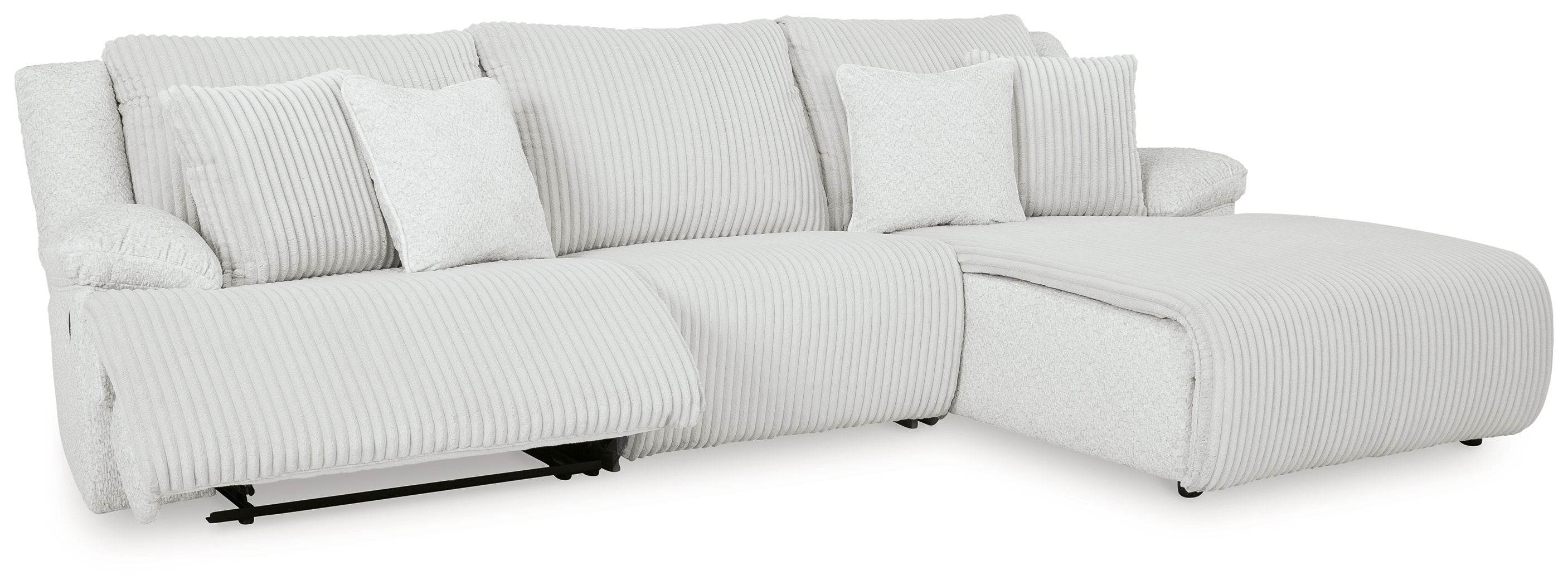 Top Tier - 3-Piece Sectional Sofa With RAF Press Back Chaise - Alloy-2