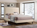 Elysian Creme Velvet Bed Frame with Headboard-0