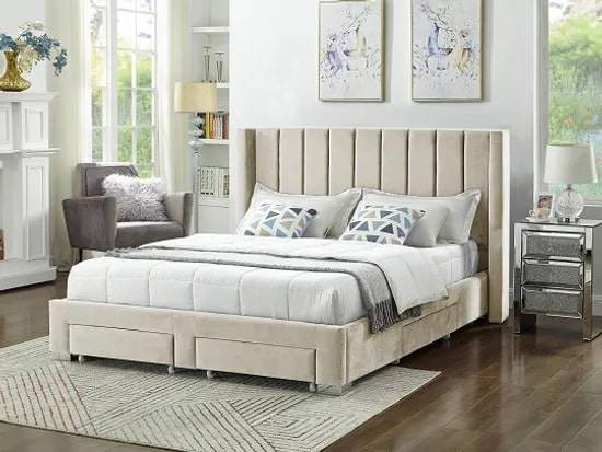 Sterling Velvet Platform Bed with Storage-2