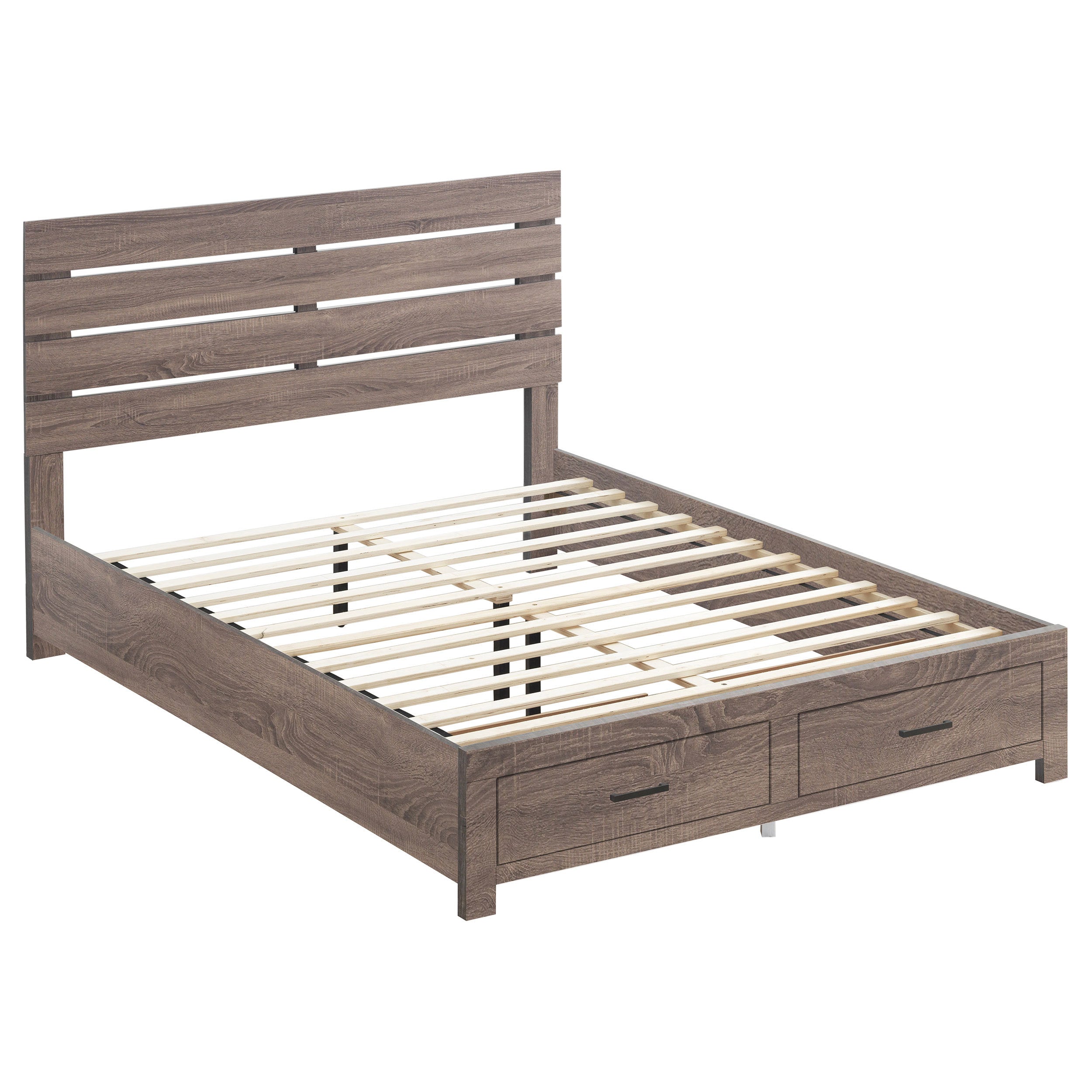 Sherwood Barrel Oak 4-Piece Queen Bedroom Set with Platform Bed, Nightstand, Dresser & Mirror in Warm Oak Finish