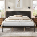 Platform Bed Frame with Headboard , Wood Slat Support , No Box Spring Needed ,King,Espresso