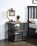 Zudora Antique Oak & Black Finish Nightstand