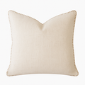 Homey COZY Ivory Linen-Style Throw Pillow – With Decorative Stitching for a Refined, Natural Look Set of 2