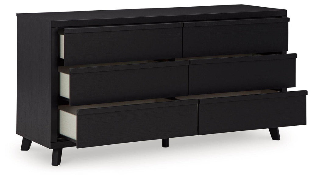 Danziar - Six Drawer Dresser - Black-2