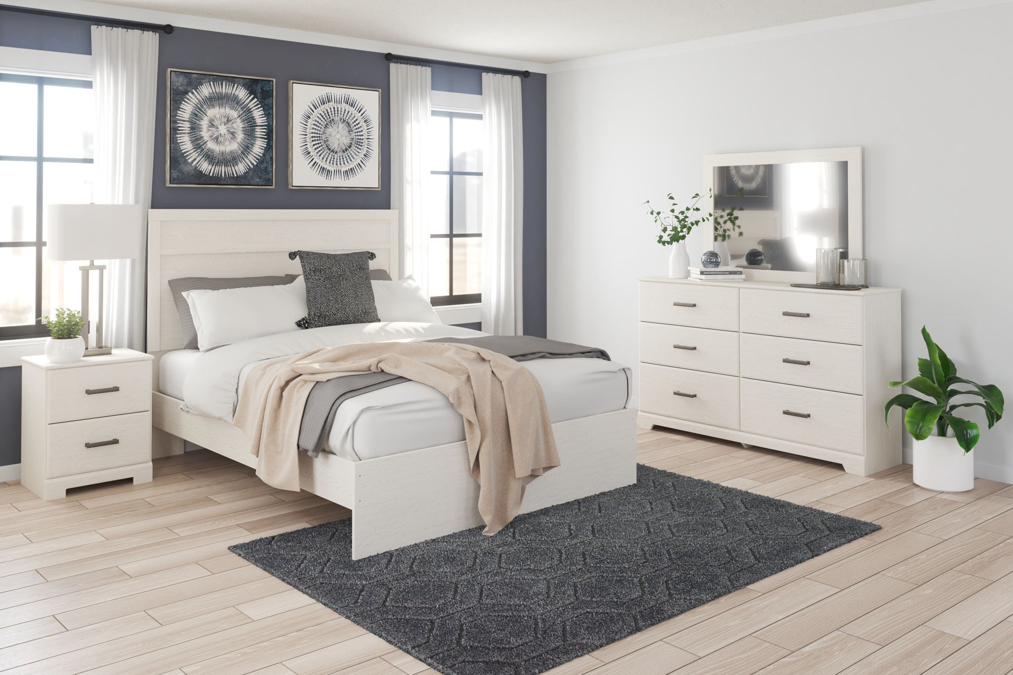 Stelsie - Dresser, Mirror - White-2