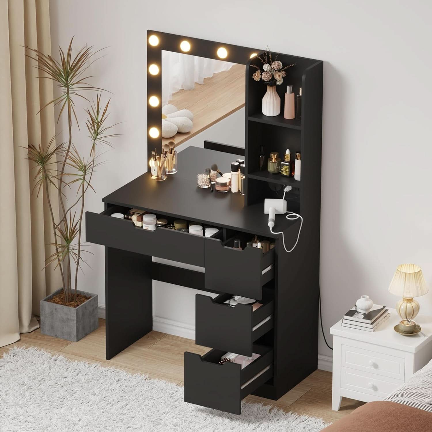 Premium Luxurious Illuminated Vanity Desk With USB Ports-1