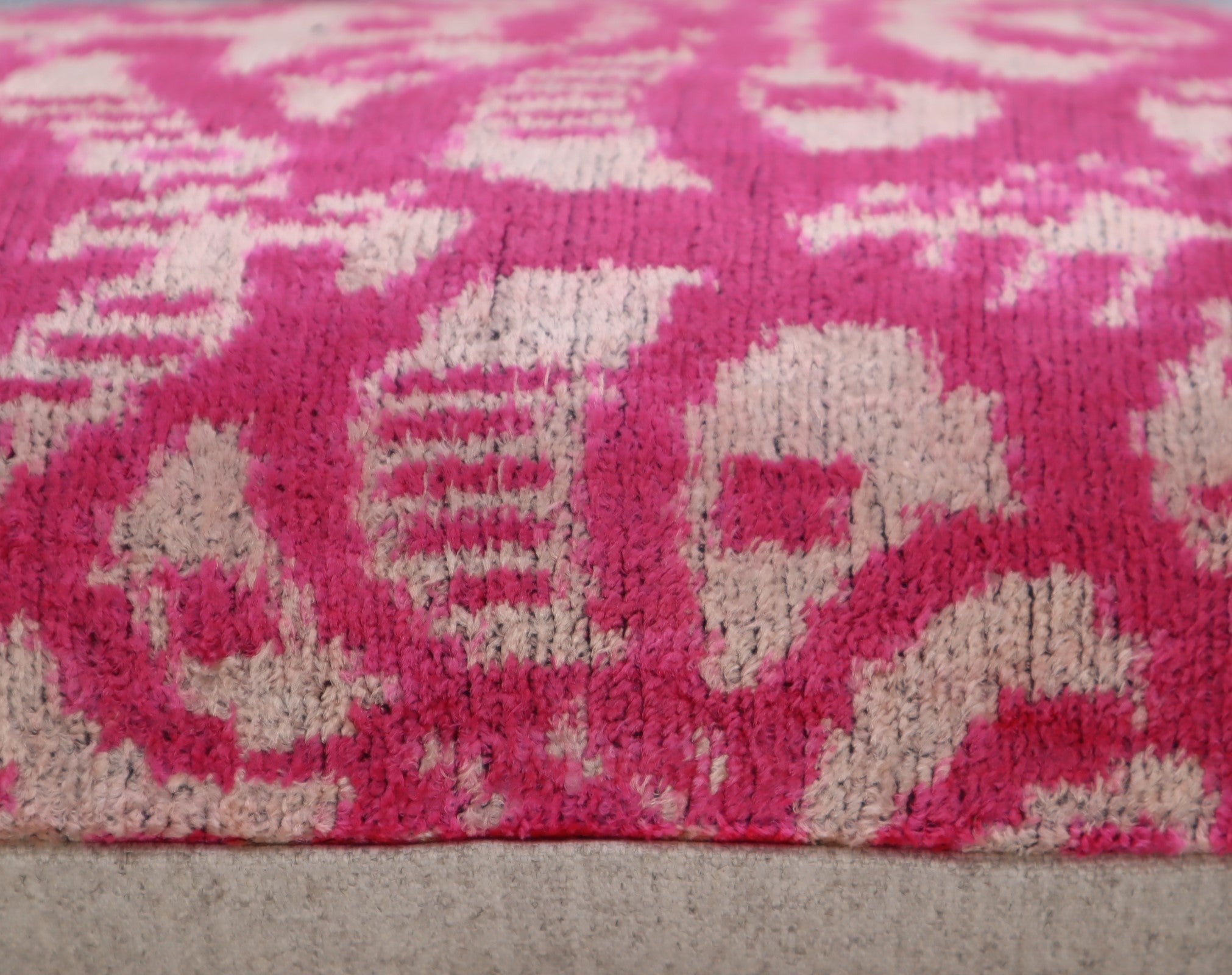 Canvello Decorative Pink Beige Geometric Throw Pillow Down Feather Filled - 16x24 in