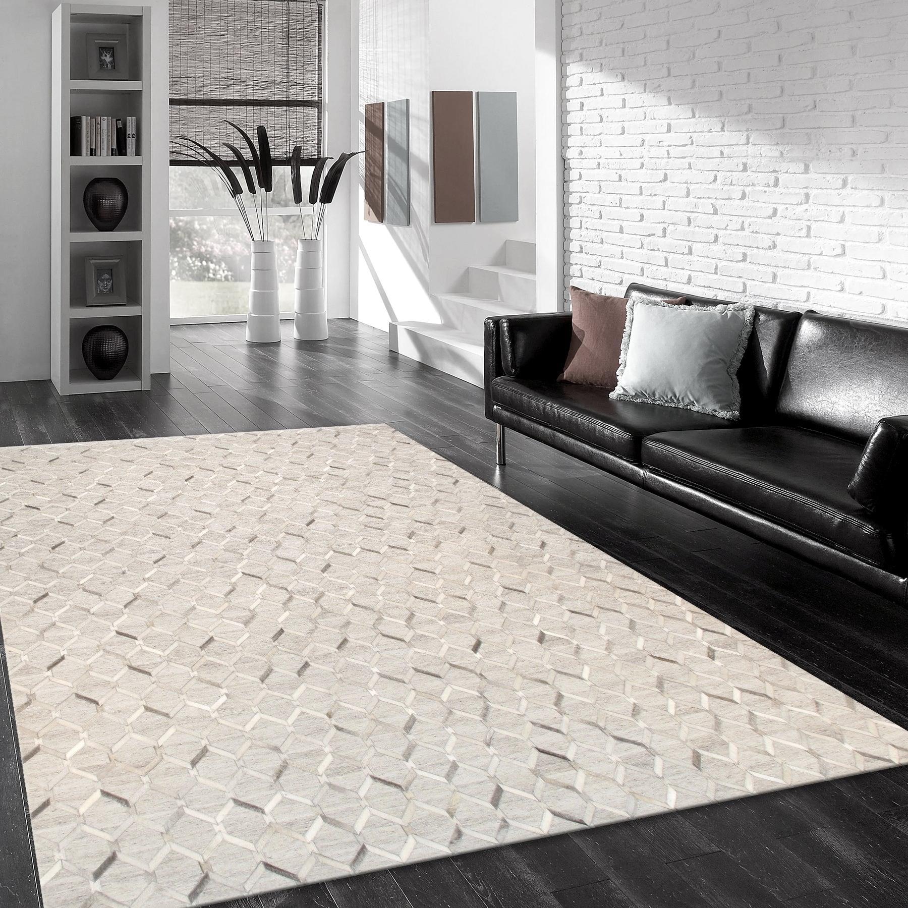 Canvello Hand-Loomed Cowhide Area Rugs- 4x6