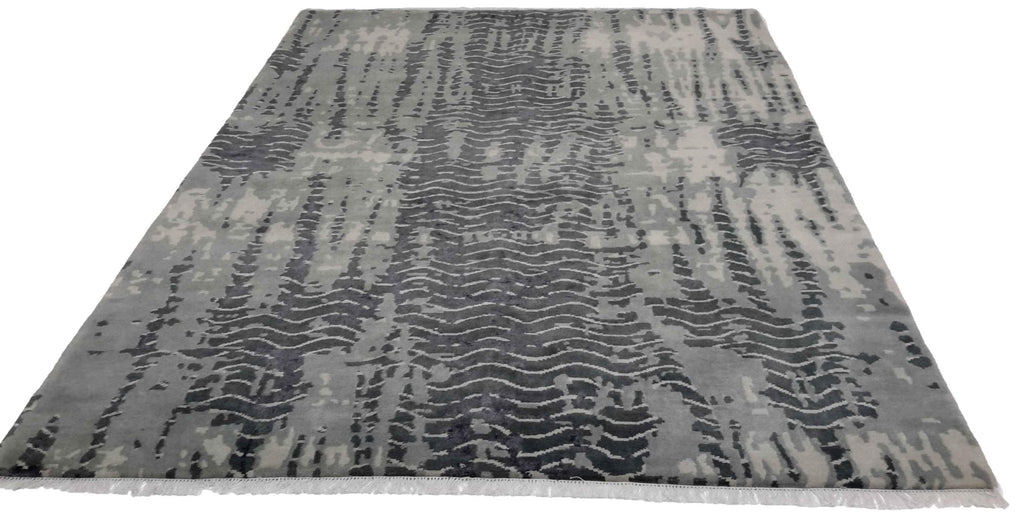 Canvello Hand Made Modern All Over Indo Rug - 6'8'' X 9'8''-1