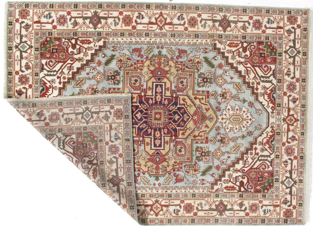 Canvello Light Blue Serapi Design Rug - 9' X 12'-1