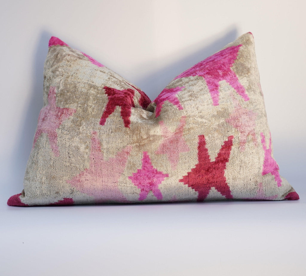 Canvello Luxury Fabric Hot Pink Throw Pillow with Down Insert - 16X24 in