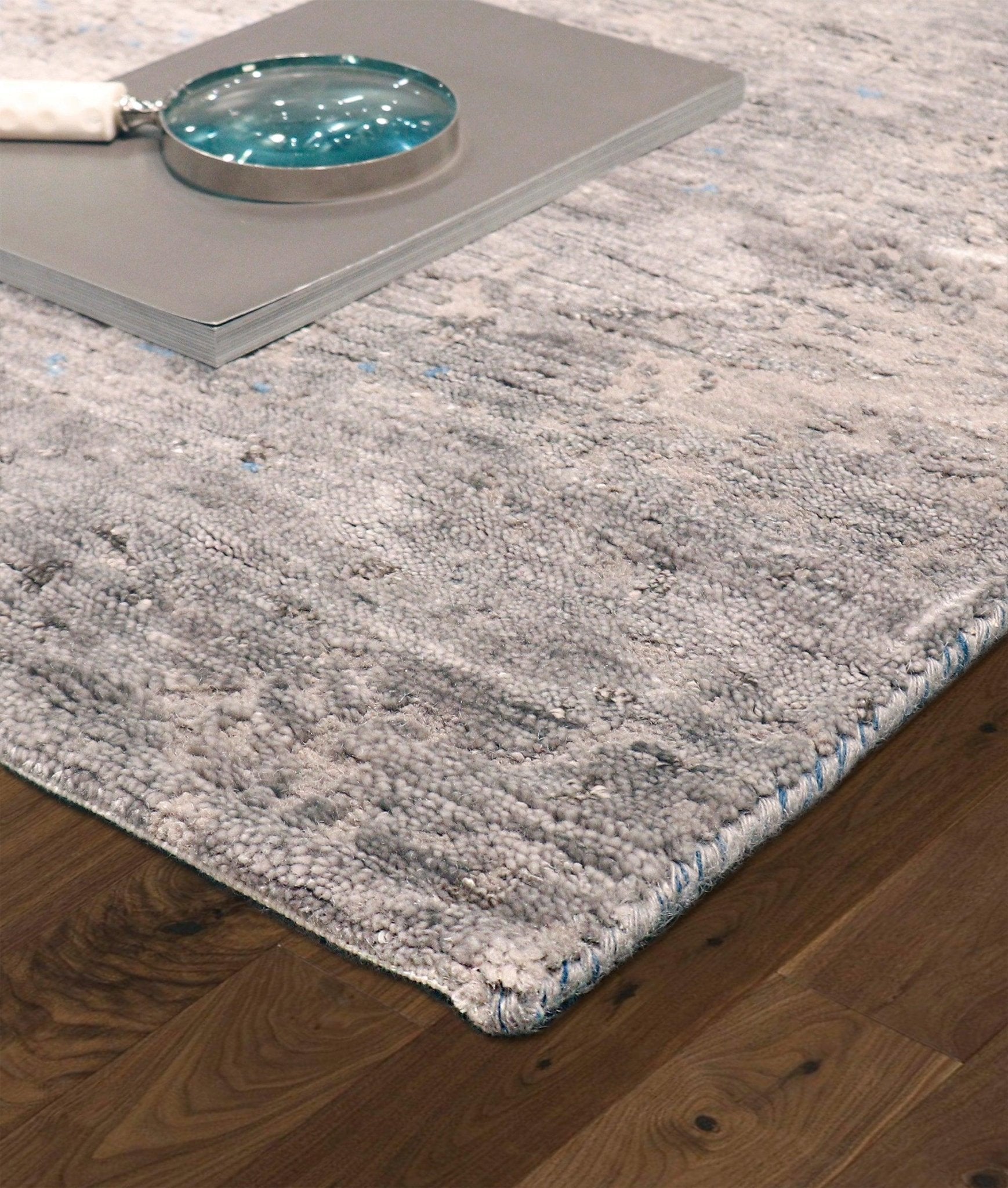 Canvello Modern Blue And Grey Area Rugs - 8'11" X 12'