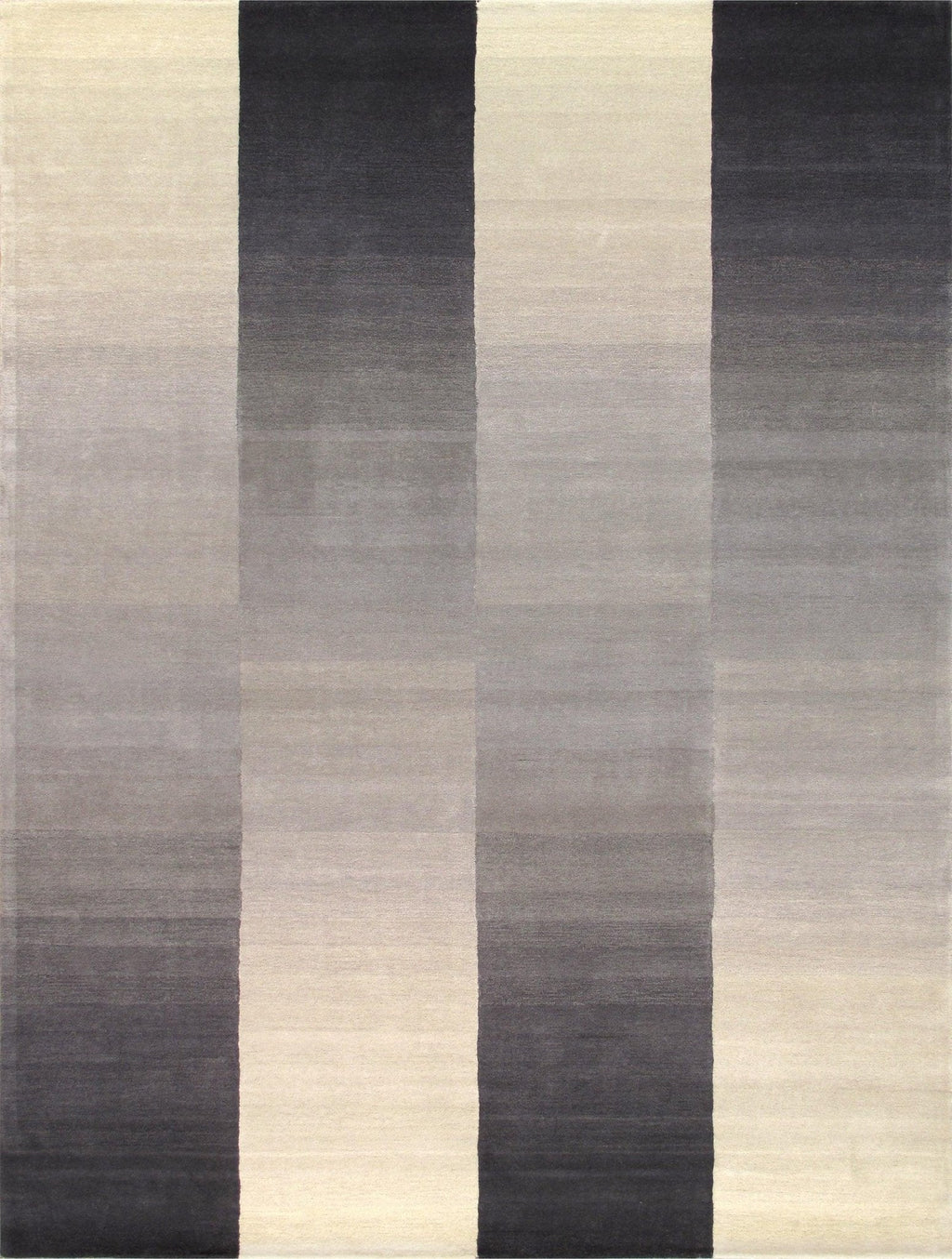 Canvello Modern Hand-Tufted Silver/Ivory Bsilk & Wool Area Rug- 7'9" X 9'9"