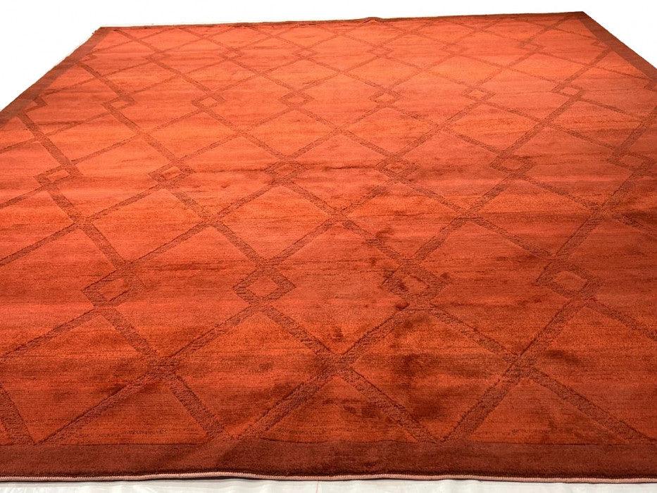 Canvello Overdyed Burnt Orange Area Rugs - 9'1'' X 12'2''