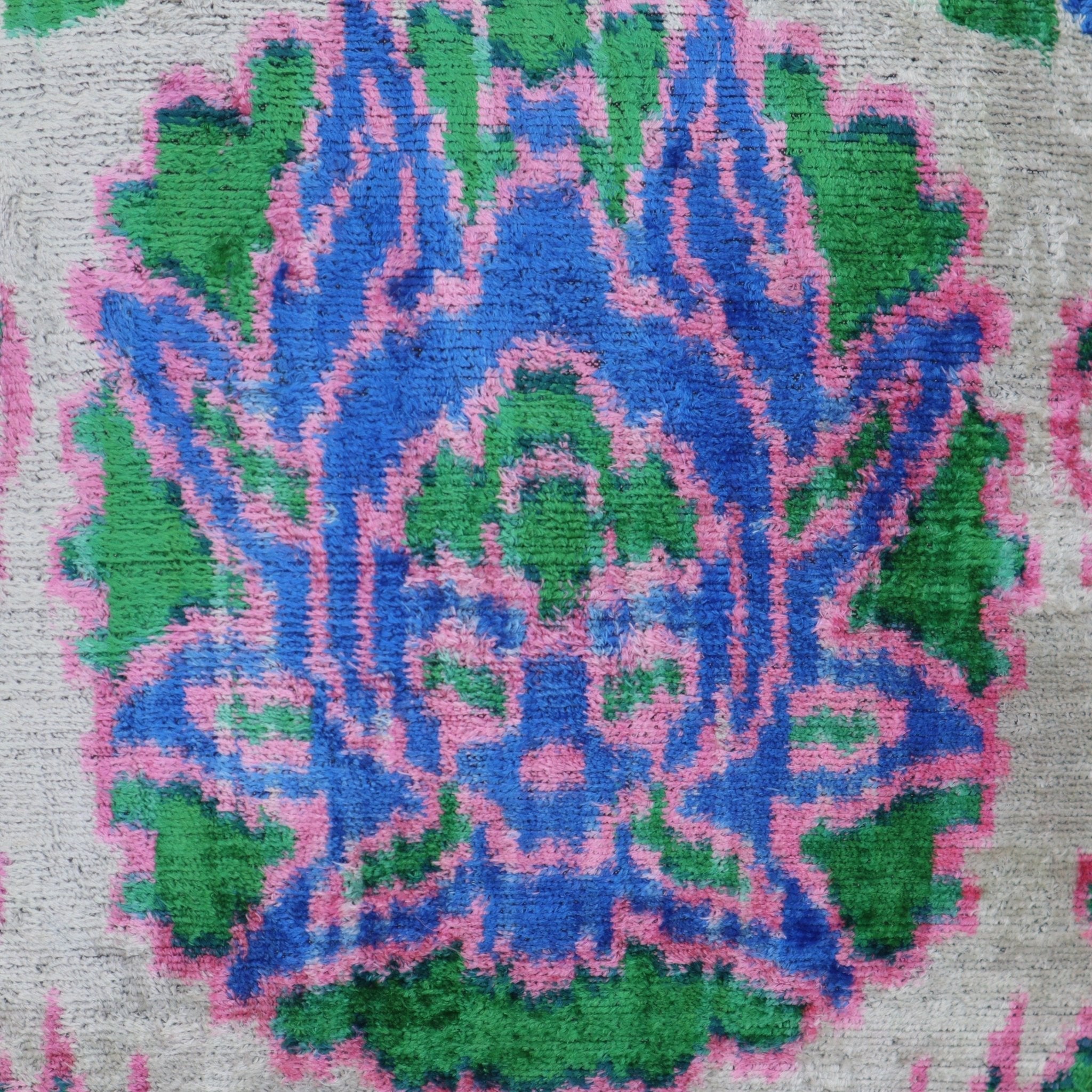 Canvello Velvet Floral Navy Pink Throw Pillow with Down Insert - 18x18 in