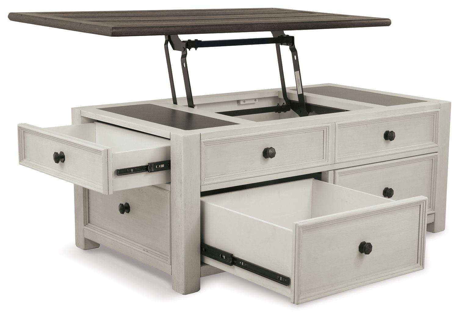Bolanburg - Lift Top Cocktail Table - White / Brown / Beige-2