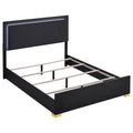 Jeremiah Black Contemporary 4-Piece Queen Bedroom Set with LED Headboard, Black Engineered Wood and Gold Accents, 62.5L x 84.5W x 50.5H inches