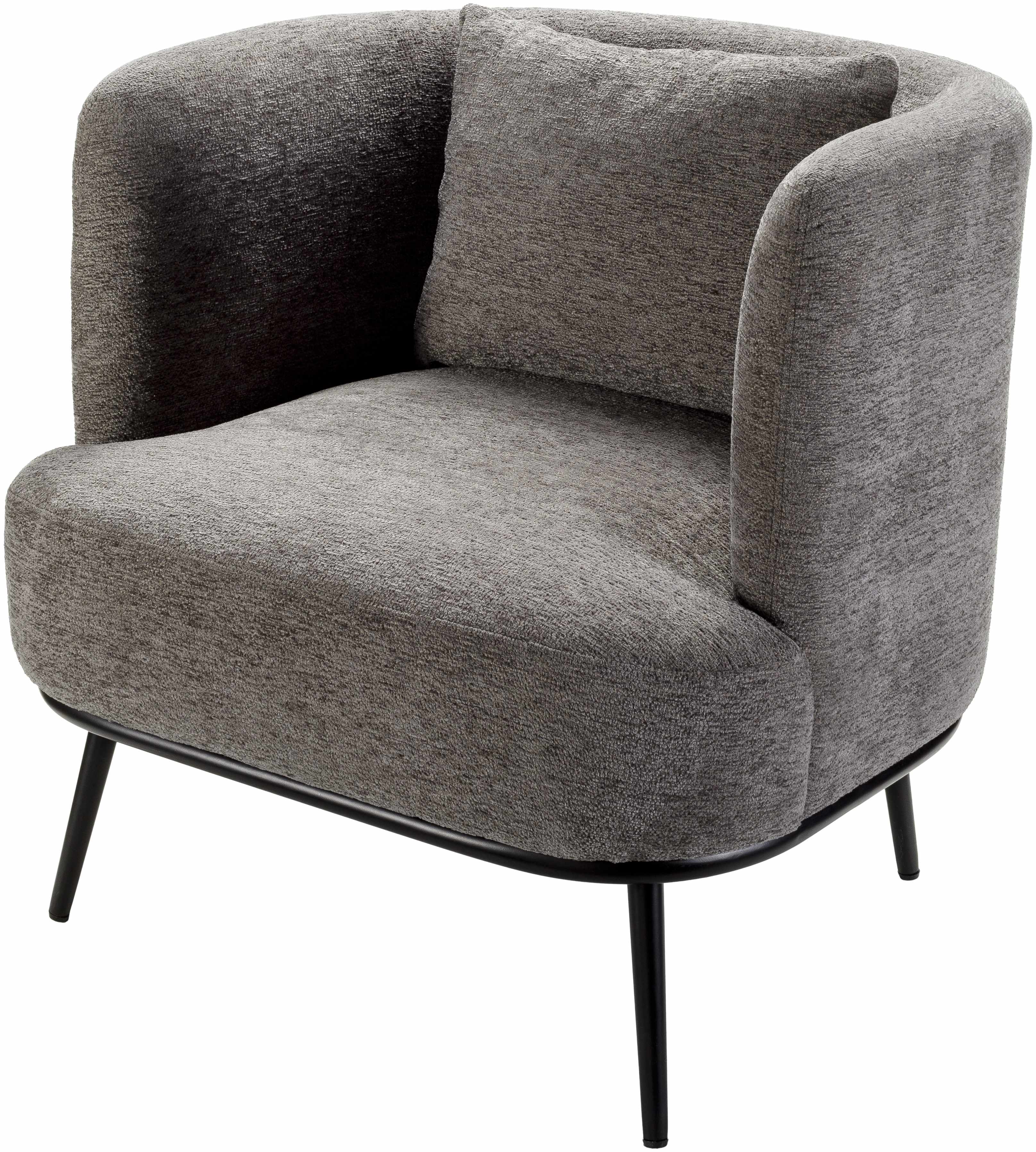Courtisols Modern Curved Gray Accent Chair - Clearance