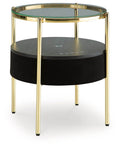 Nedman - Accent Table With Speaker - Black / Gold Finish-0