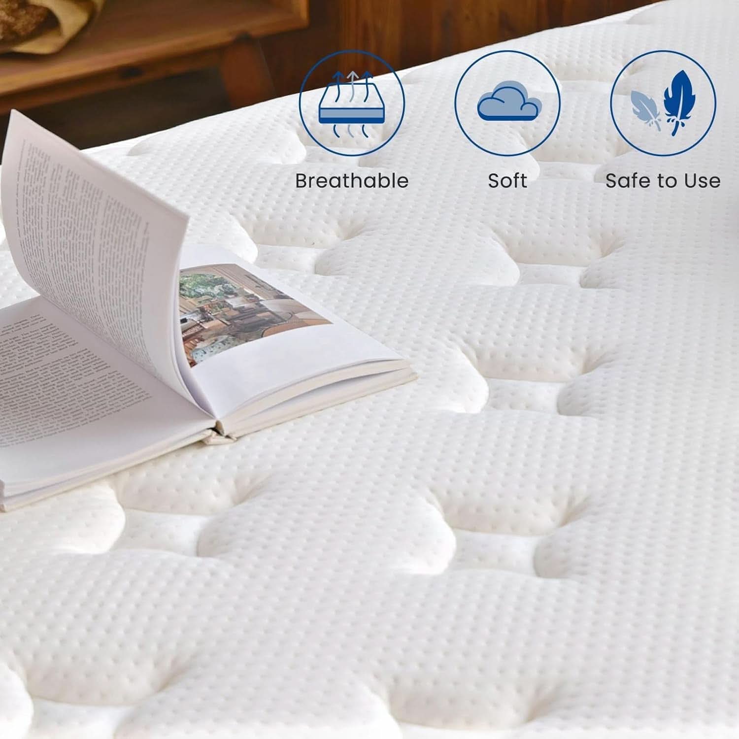Queen Size Thermoregulating Hybrid Memory Foam Mattress-2
