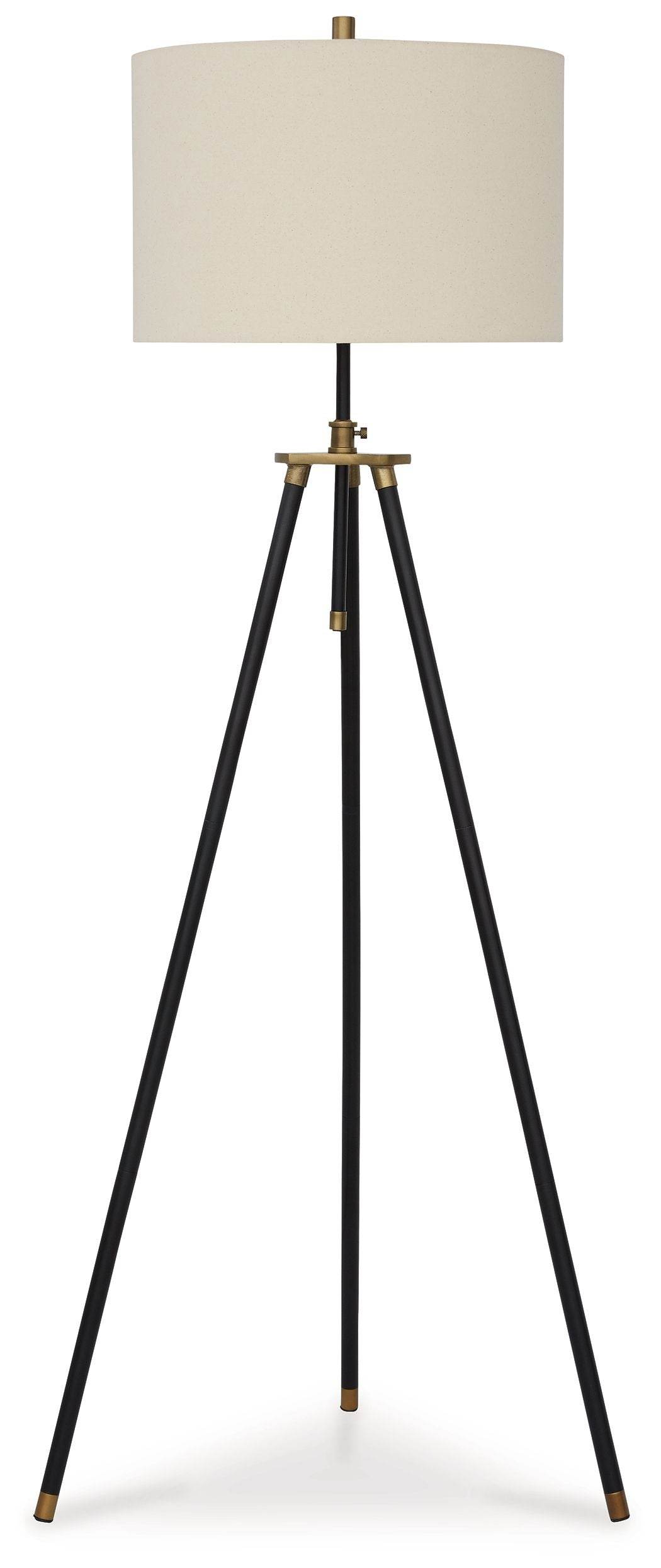 Cashner - Metal Floor Lamp - Black / Gold Finish-0