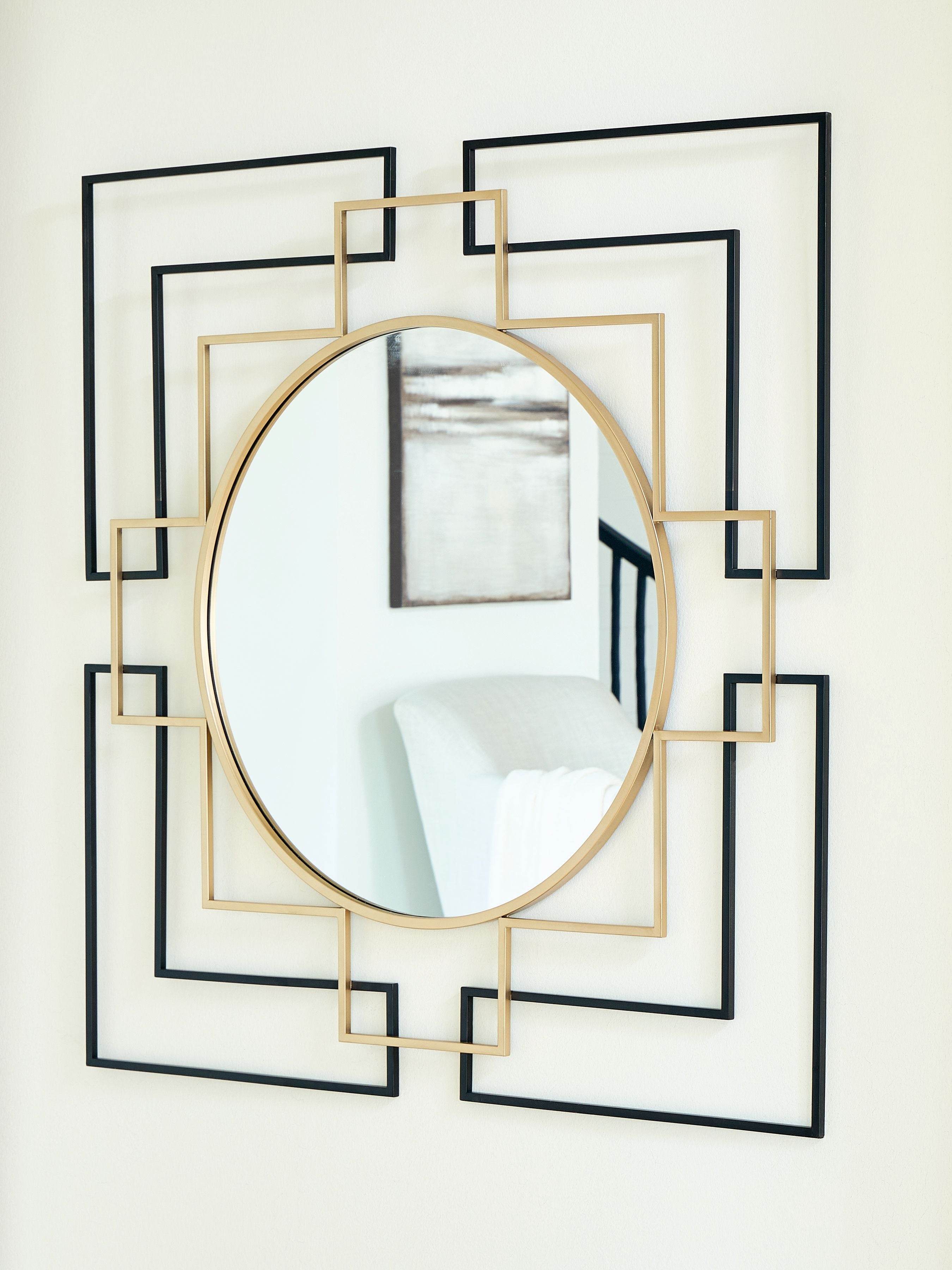 Oceanal - Accent Mirror - Black / Gold Finish-2