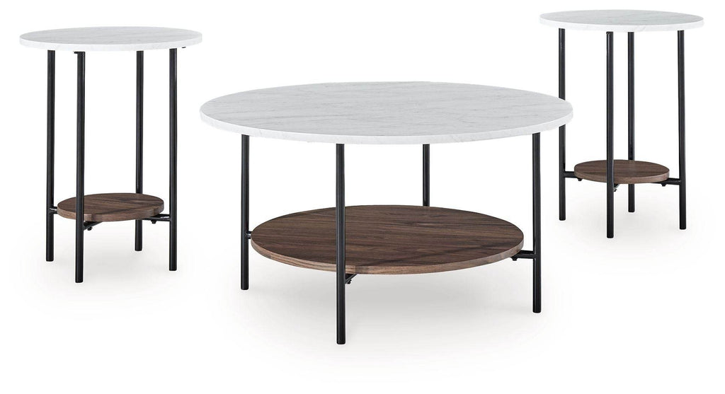 Wrenwich - Occasional Table Set (Set of 3) - Brown / Black / White-0