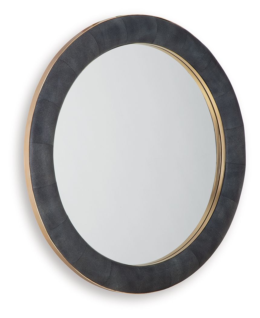 Corinsworth - Accent Mirror - Charcoal / Brass Finish-2