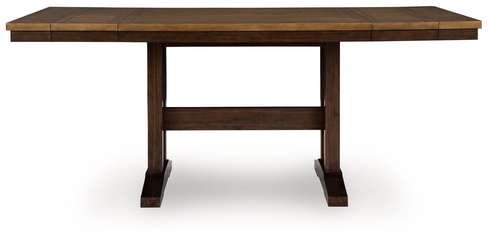 Rylandeen - Rectangular Dining Room Counter Height Extension Table - Light Brown / Dark Brown-2