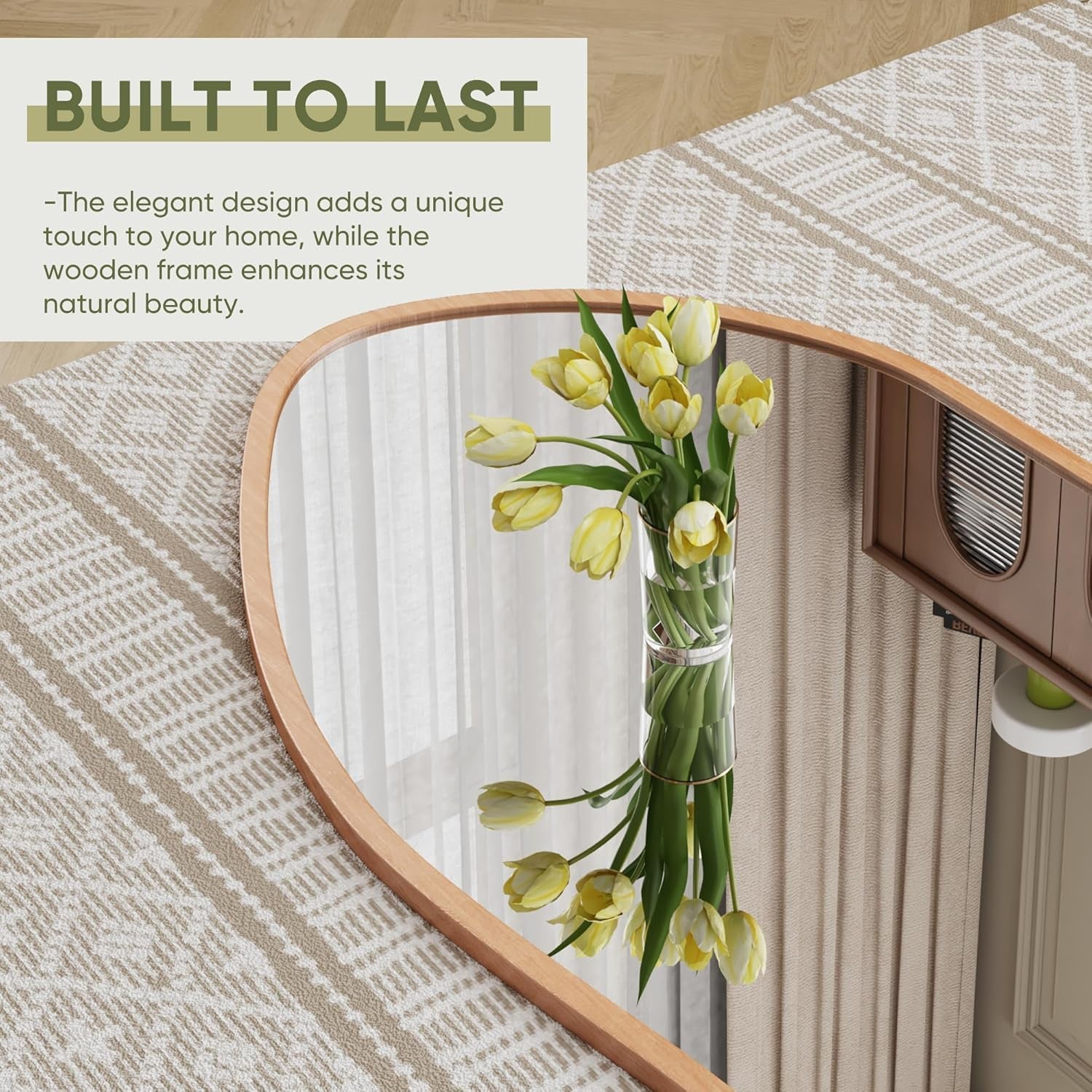 Freestanding Full Length Floor Mirror Walnut Finish-3