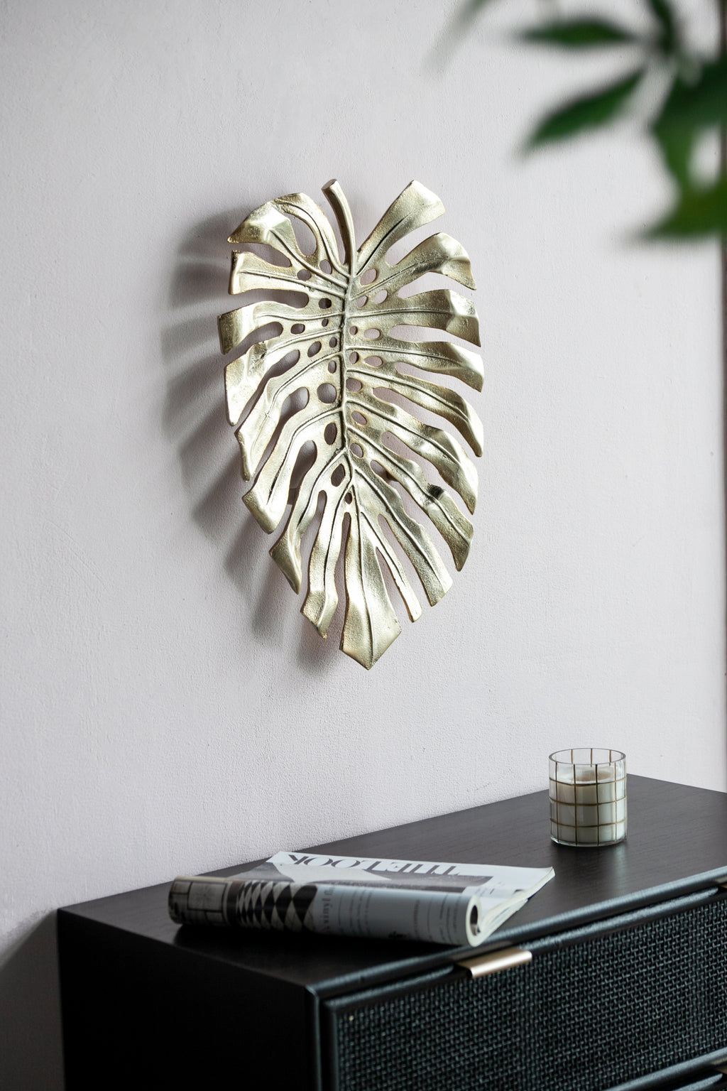 Gold Monstera Leaf Wall Décor