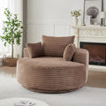 Modern Brown Corduroy  Swivel Chair