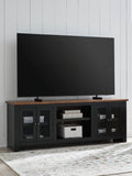 Wildenauer - XL TV Stand With Fireplace Option - Brown / Black-0