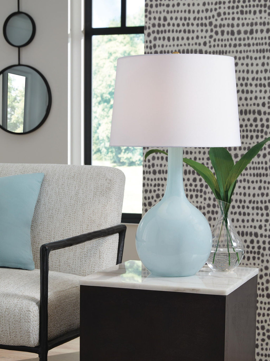 Rylanton - Glass Table Lamp - Aqua-2