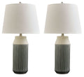 Afener - Ceramic Table Lamp (Set of 2) - Blue / Beige-0