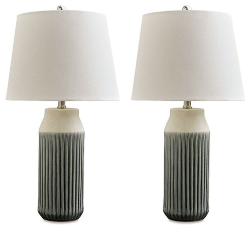Afener - Ceramic Table Lamp (Set of 2) - Blue / Beige-0