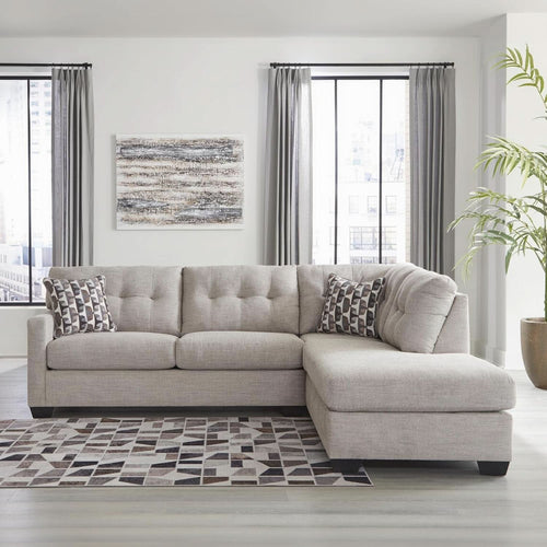 Beige Sleeper Sectional Featuring Chaise Memory Foam-1