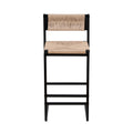 Handwoven Honey Bar Stools Set of 2 with Paper Rope Weave Back for Kitchen Island, Bar & Counter
