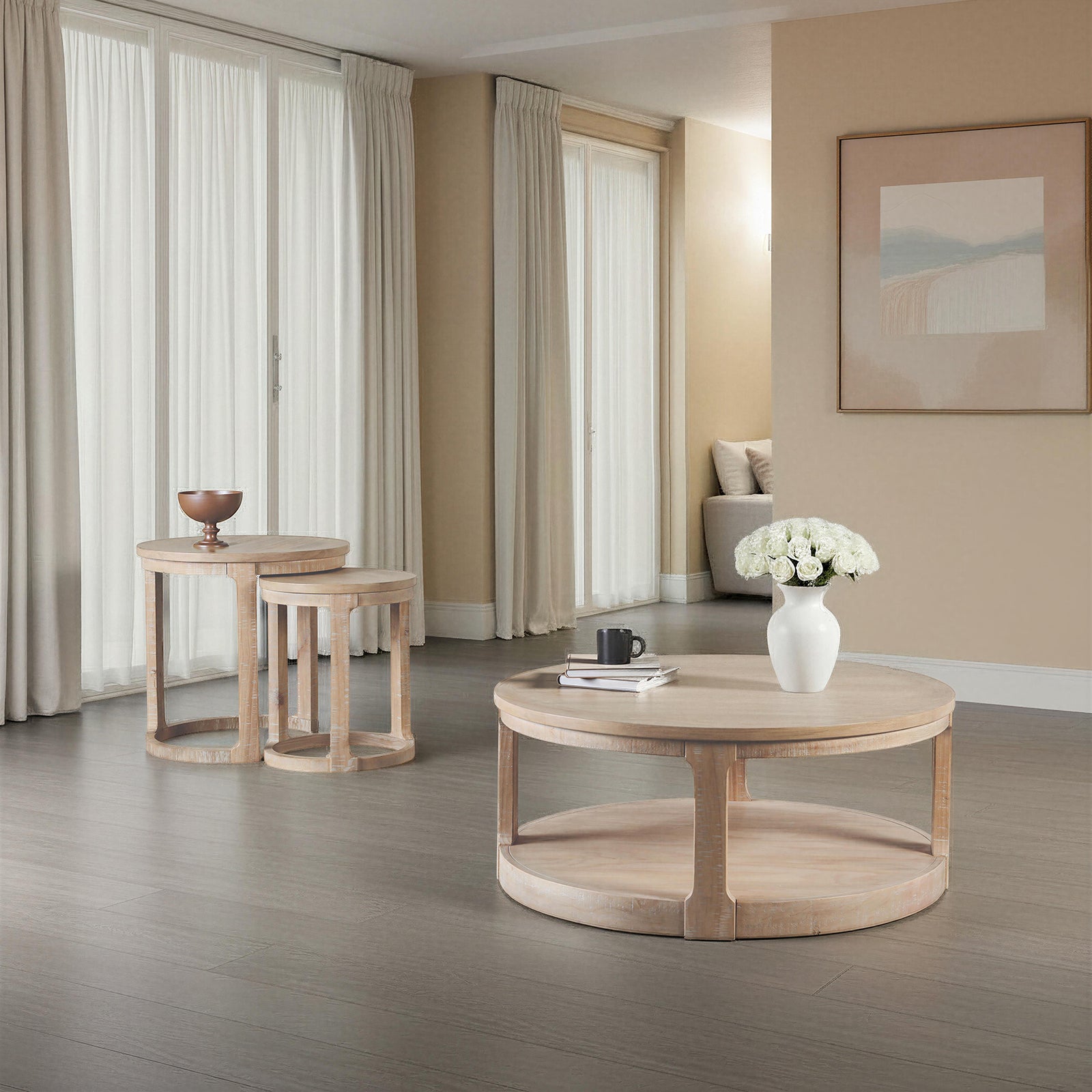 2pc Coffee Table Set Lower Shelf