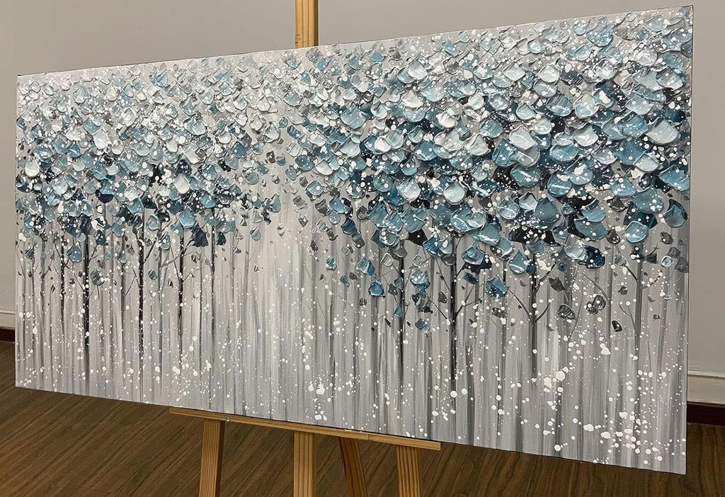 Blue Forest 3D Oil Painting 30x60 Framed Canvas Art Edition-2