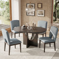 TOPMAX Modern 5-Piece Extendable Round Dining Table Set with 16.2inch Removable Leaf for Small Places, Espresso(old sku:SP000062)
