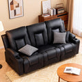 Faux Leatherette Manual Recliner Sofa Set Cupholders-0