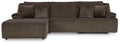 Top Tier - 3-Piece Sectional Reclining Sofa With Left-Arm Facing Press Back Chaise - Chocolate-0