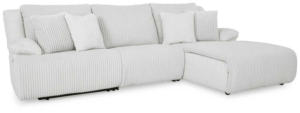 Top Tier - 3-Piece Sectional Sofa With RAF Press Back Chaise - Alloy-0